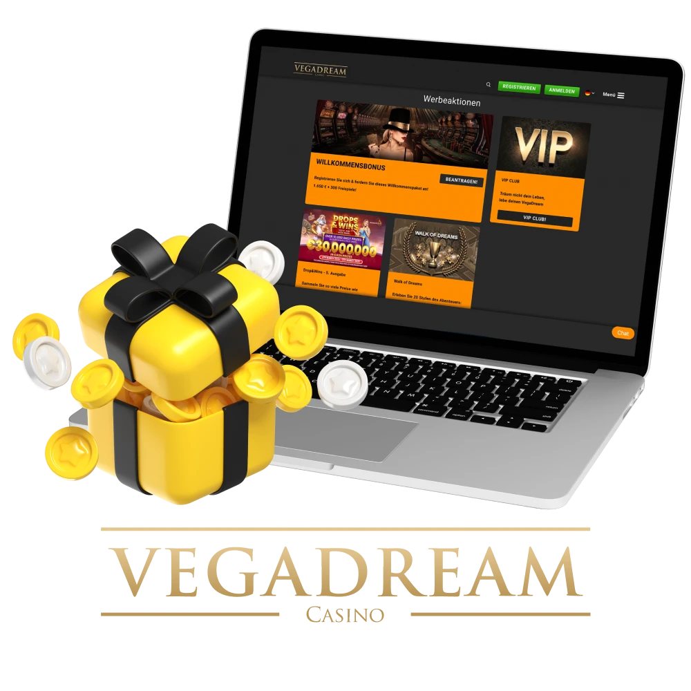 Spieler aus Deutschland erhalten einen Bonus für das Spielen von Casino-Spielen bei Vegadream.